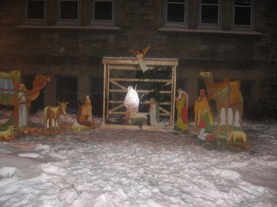 Outdoor nativity scene at St. Paul's