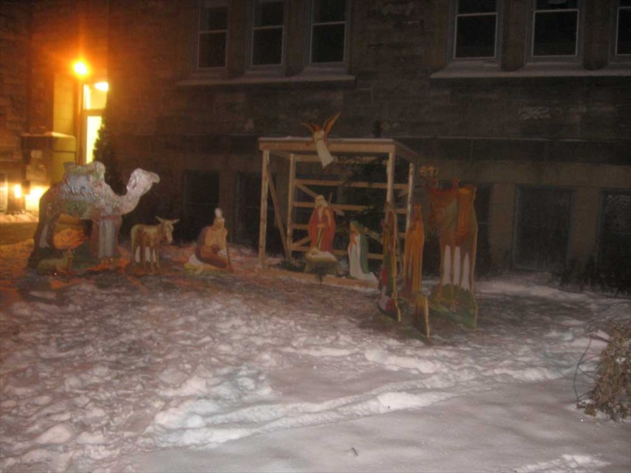 Outdoor nativity scene at St. Paul's